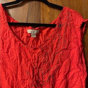 Women’s Vibrant Red Studded Blouse